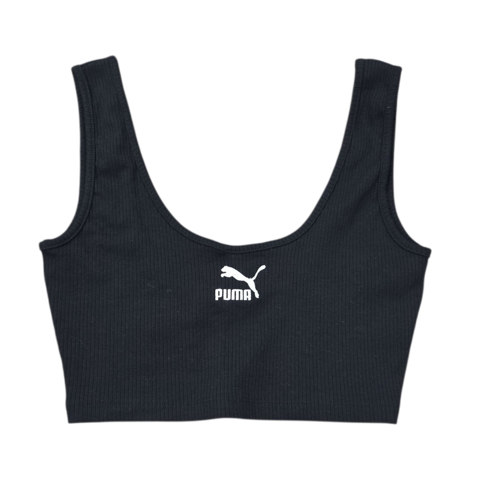 NWT PUMA Women's Black Ribbed Crop Top #B0212